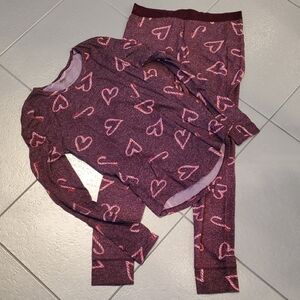 PINK Victoria's Secret Red and White Pajama Set